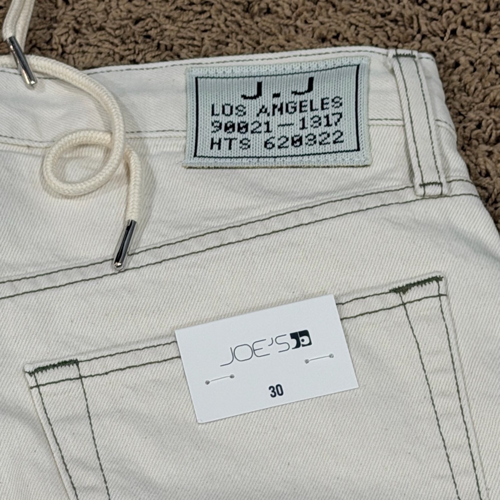 Joes Men’s Raw Hem Drawstring Waist Denim Shorts, Ecru, Size 30, NWT MSRP $198 - Picture 7 of 9